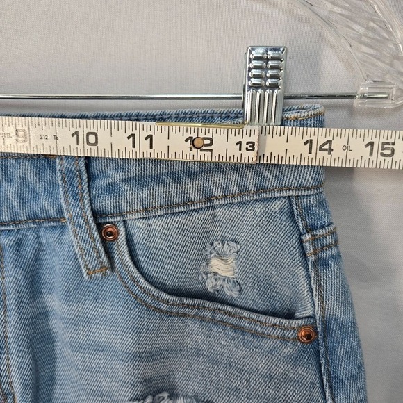 REgeneration Celebrity Pink Distressed Denim Mini Skirt Light Wash Blue Size 5 - Picture 6 of 14